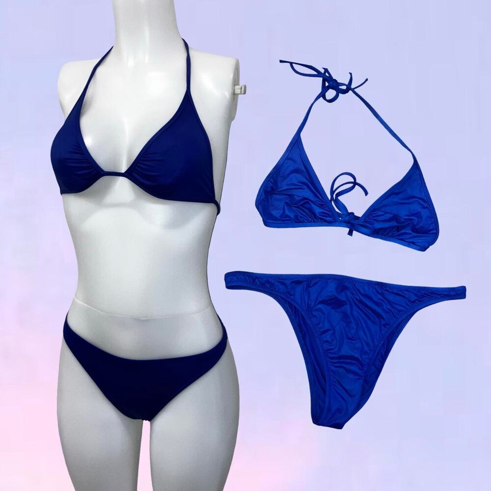 Vintage 90s y2k blue bikini made in italy